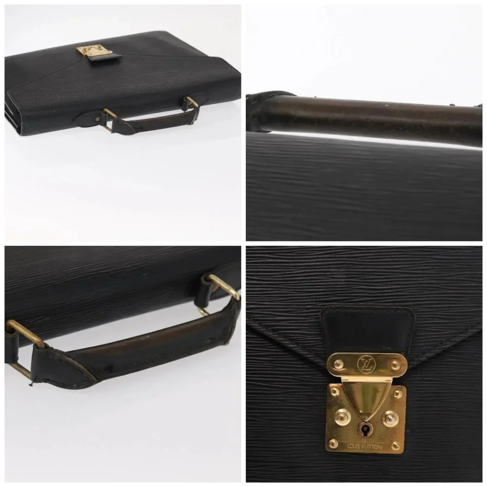 LOUIS VUITTON Epi Serviette Conseiller Business Bag Black M54422 LV Auth BA8581
